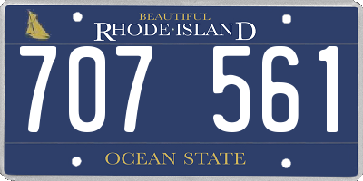 RI license plate 707561