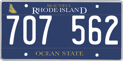 RI license plate 707562