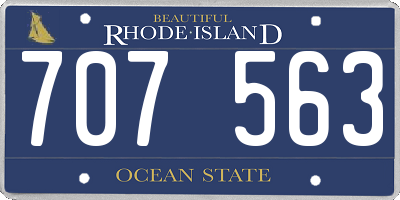RI license plate 707563