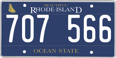 RI license plate 707566