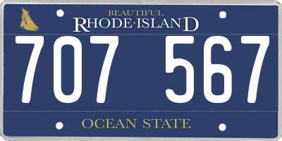 RI license plate 707567