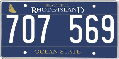 RI license plate 707569