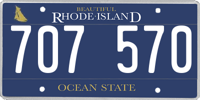 RI license plate 707570