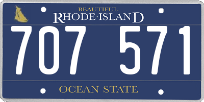 RI license plate 707571