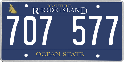 RI license plate 707577