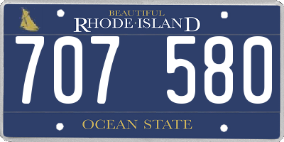 RI license plate 707580