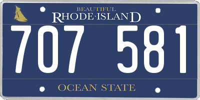 RI license plate 707581