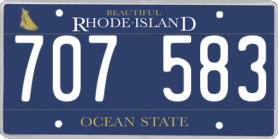 RI license plate 707583