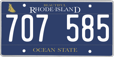 RI license plate 707585