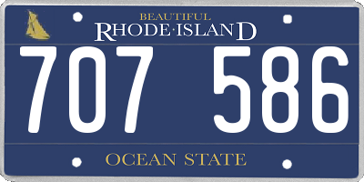 RI license plate 707586