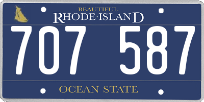 RI license plate 707587