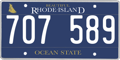 RI license plate 707589