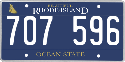 RI license plate 707596