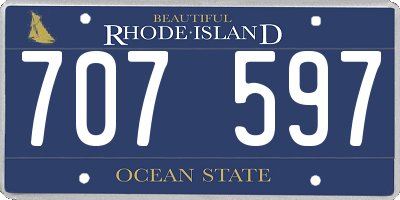 RI license plate 707597