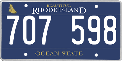 RI license plate 707598