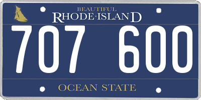 RI license plate 707600