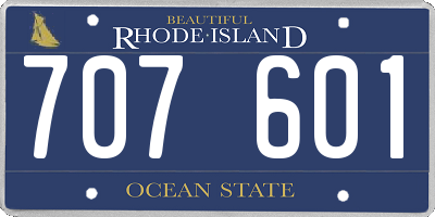 RI license plate 707601