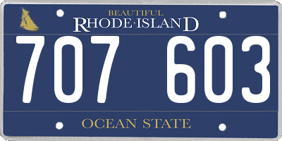RI license plate 707603
