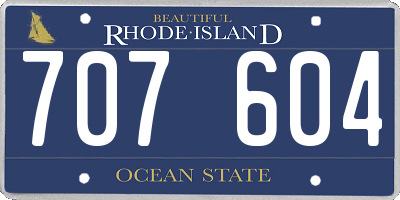 RI license plate 707604