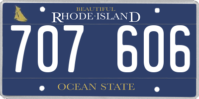 RI license plate 707606