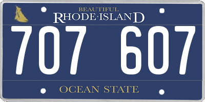 RI license plate 707607