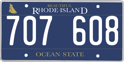 RI license plate 707608
