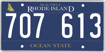 RI license plate 707613
