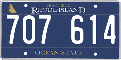 RI license plate 707614