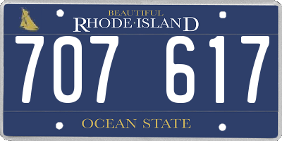 RI license plate 707617