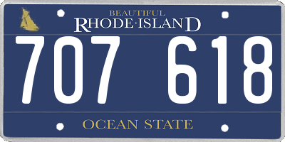 RI license plate 707618