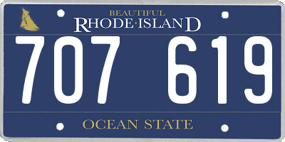 RI license plate 707619