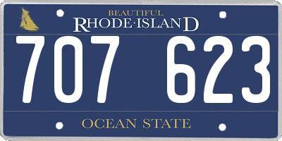 RI license plate 707623