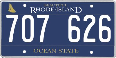 RI license plate 707626