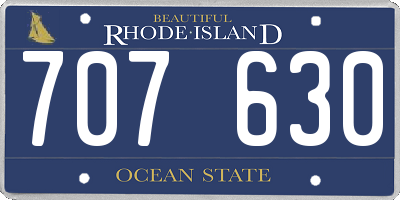 RI license plate 707630