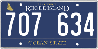 RI license plate 707634