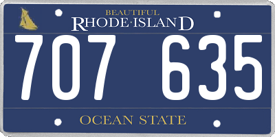 RI license plate 707635