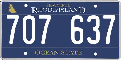 RI license plate 707637