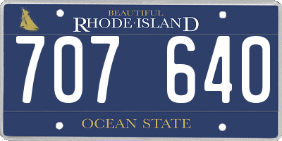 RI license plate 707640