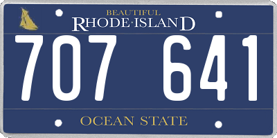 RI license plate 707641