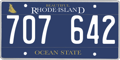 RI license plate 707642