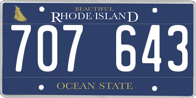 RI license plate 707643