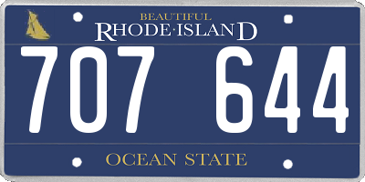 RI license plate 707644
