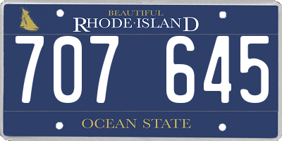 RI license plate 707645