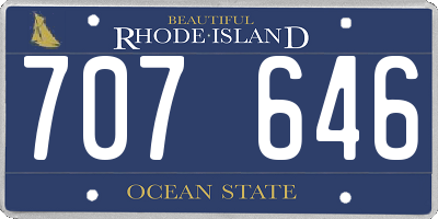 RI license plate 707646
