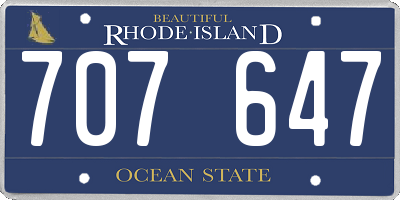 RI license plate 707647
