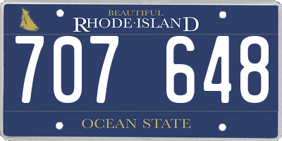 RI license plate 707648