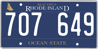 RI license plate 707649