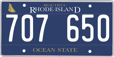 RI license plate 707650
