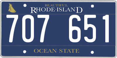 RI license plate 707651