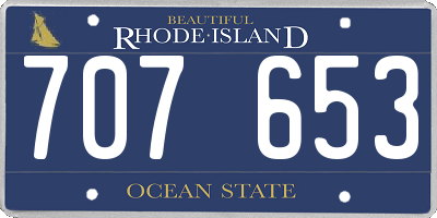 RI license plate 707653